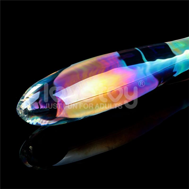 LOVETOY - GLOW IN THE DARK GLASS DILDO TWILIGHT GLEAM DOUBLE DELIGHT