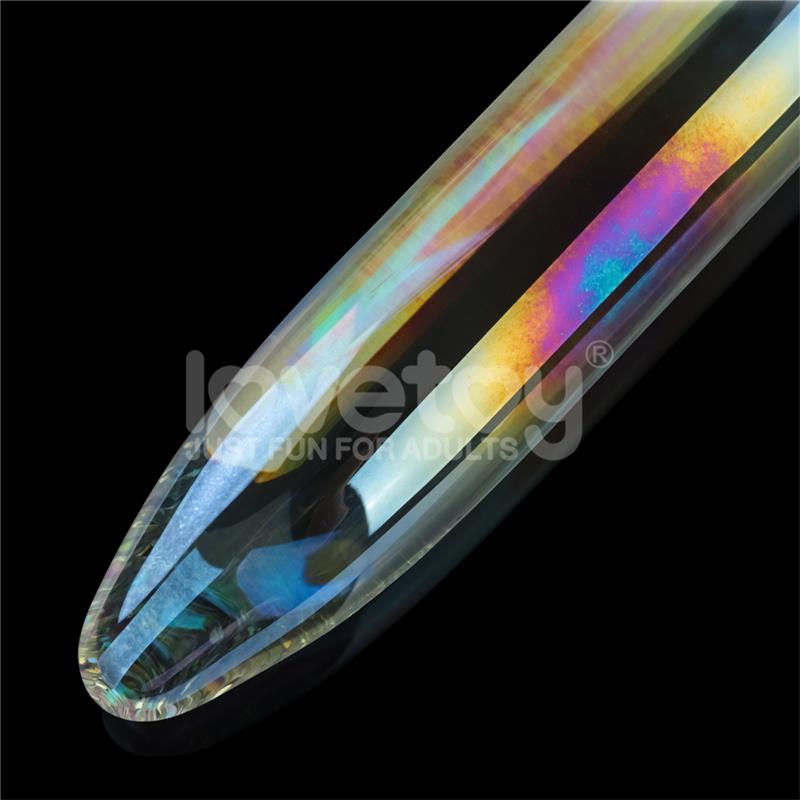 LOVETOY - GLOW IN THE DARK GLASS DILDO TWILIGHT GLEAM PRISM GLASS