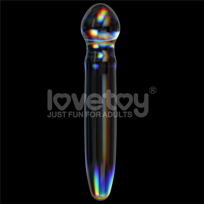LOVETOY - GLOW IN THE DARK GLASS DILDO TWILIGHT GLEAM PRISM GLASS