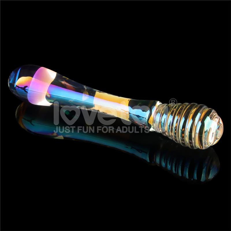 LOVETOY - GLOW IN THE DARK GLASS DILDO TWILIGHT GLEAM TWIN PLEASURES