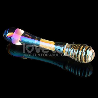 LOVETOY - GLOW IN THE DARK GLASS DILDO TWILIGHT GLEAM TWIN PLEASURES