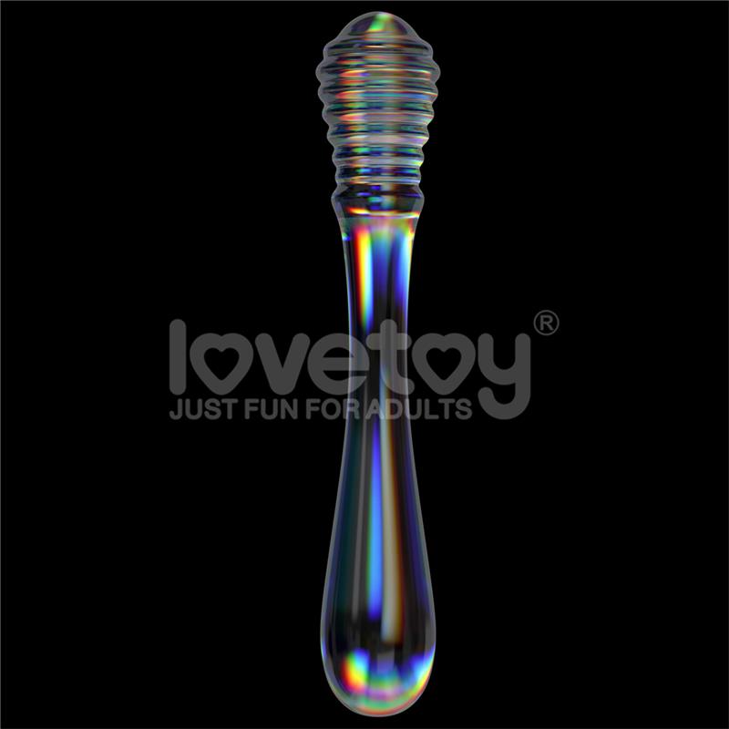 LOVETOY - GLOW IN THE DARK GLASS DILDO TWILIGHT GLEAM TWIN PLEASURES
