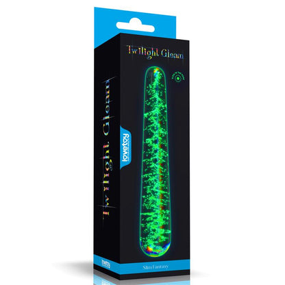 LOVETOY - GLOW IN THE DARK GLASS DILDO TWILIGHT GLEAM SLIM