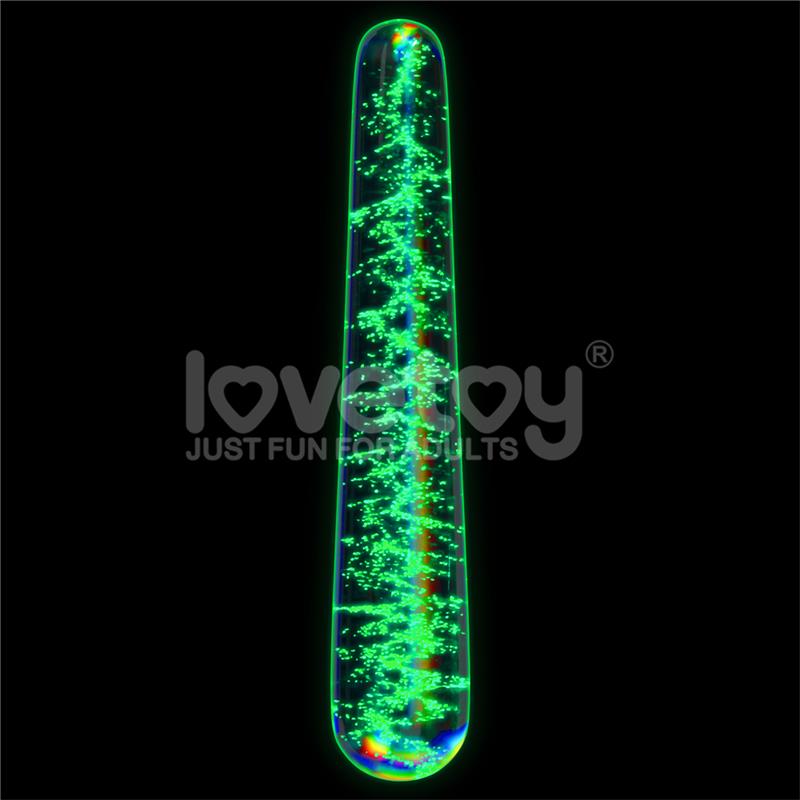 LOVETOY - GLOW IN THE DARK GLASS DILDO TWILIGHT GLEAM SLIM