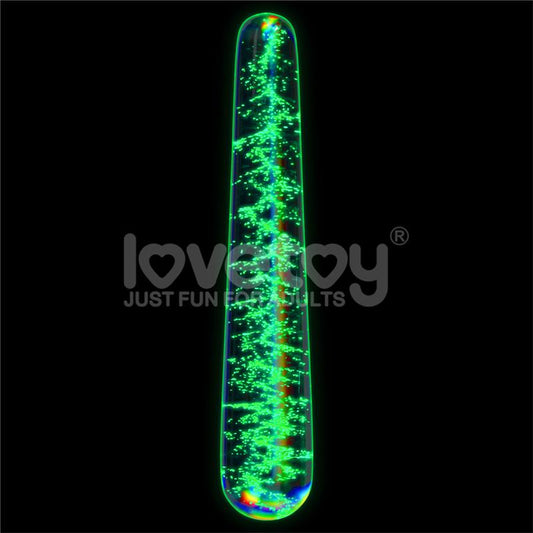 LOVETOY - GLOW IN THE DARK GLASS DILDO TWILIGHT GLEAM SLIM