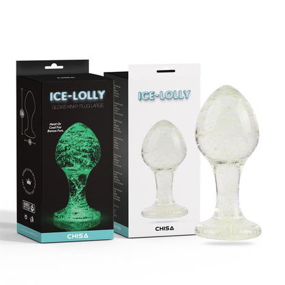CHISA - GLOWS KINKY GLASS BUTT PLUG GLOWS IN THE DARK 3.8