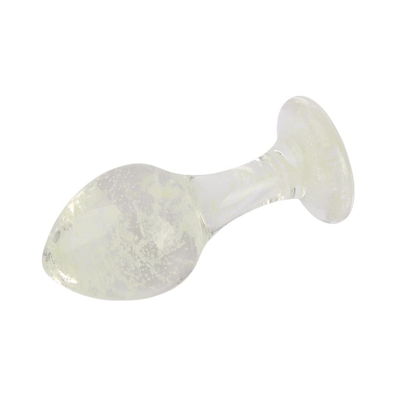 CHISA - GLOWS KINKY GLASS BUTT PLUG GLOWS IN THE DARK 3.8