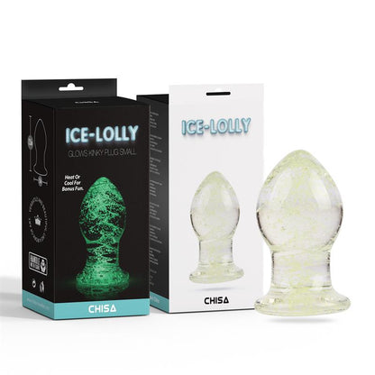 CHISA - GLOWS KINKY GLASS PLUG GLOWS IN THE DARK 2.5