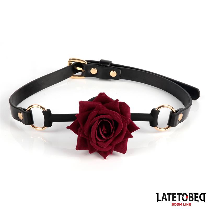 LATETOBED BDSM LINE - GOLD METAL ROSE GAG BALL