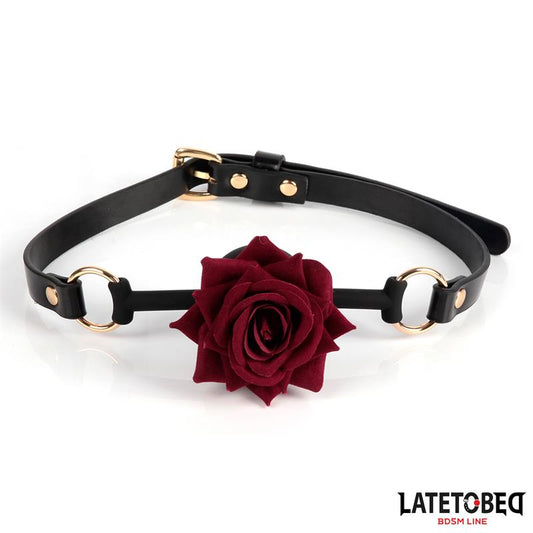 LATETOBED BDSM LINE - GOLD METAL ROSE GAG BALL