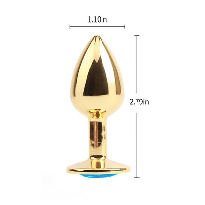 CHISA - GOLDEN BUTT PLUG WITH BLUE JEWEL
