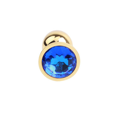 CHISA - GOLDEN BUTT PLUG WITH BLUE JEWEL
