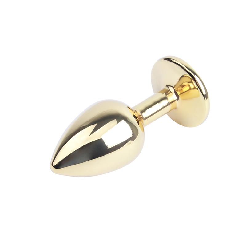 CHISA - GOLDEN BUTT PLUG WITH BLUE JEWEL