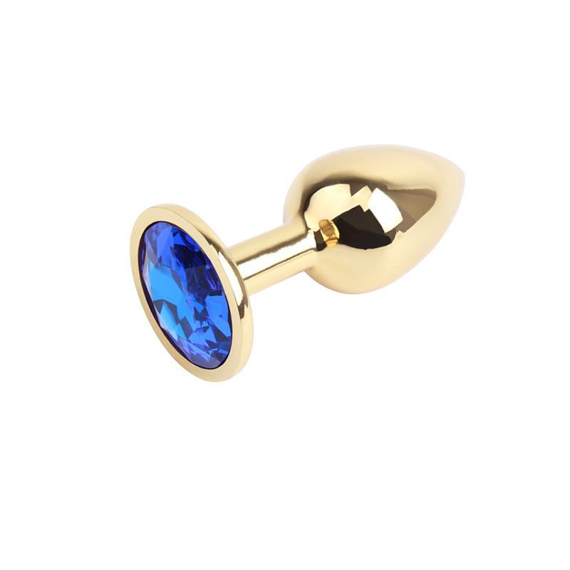 CHISA - GOLDEN BUTT PLUG WITH BLUE JEWEL