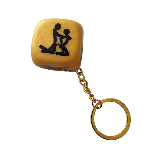 DIVERTY SEX - GOLDEN POSITION DICE KEYCHAIN
