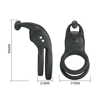 PRETTYLOVE - GOODWIN VIBRATING DOUBLE COCK RING