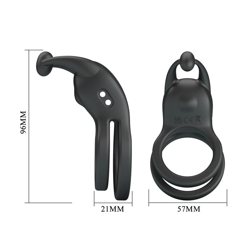 PRETTYLOVE - GOODWIN VIBRATING DOUBLE COCK RING