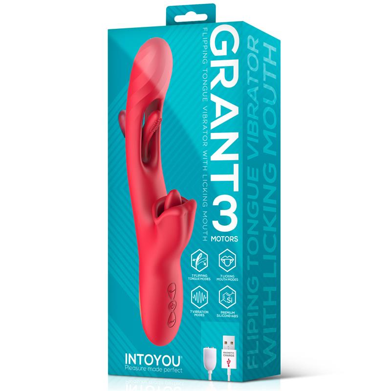 INTENSE - JESSICA MULTIFUNCTION VIBRATOR CLITORIS STIMULATION 24.8 CM RED