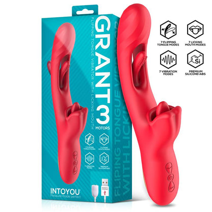 INTENSE - JESSICA MULTIFUNCTION VIBRATOR CLITORIS STIMULATION 24.8 CM RED