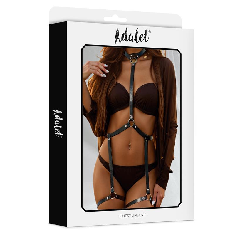 ADALET LINGERIE - GRETA VEGAN LEATHER BODY HARNESS ONE SIZE
