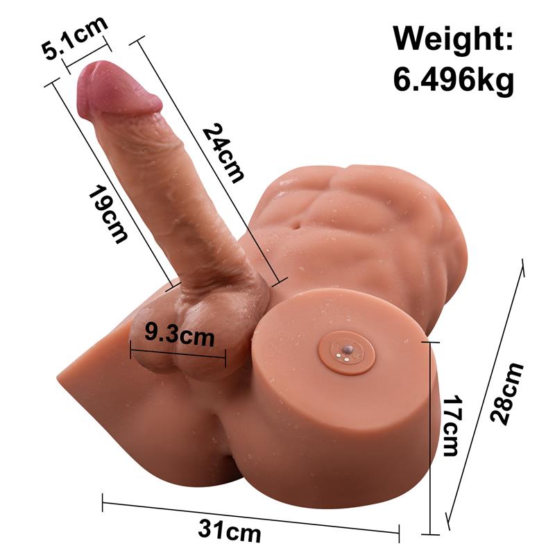 XISE - GRETEL SEMI TORSO WITH DETACHABLE DILDO, THRUSTING AND APP 6 KG