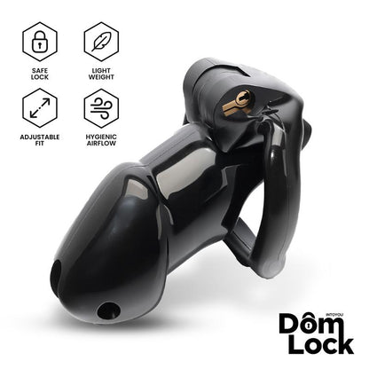 DOMLOCK - GUARD CHASTITY CAGE WITH INTERNAL LOCK SIZE M
