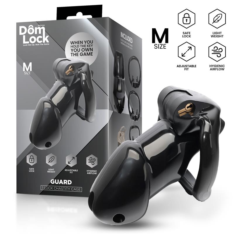 DOMLOCK - GUARD CHASTITY CAGE WITH INTERNAL LOCK SIZE M