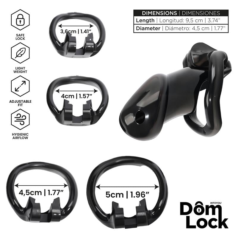 DOMLOCK - GUARD CHASTITY CAGE WITH INTERNAL LOCK SIZE M