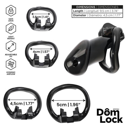 DOMLOCK - GUARD CHASTITY CAGE WITH INTERNAL LOCK SIZE M