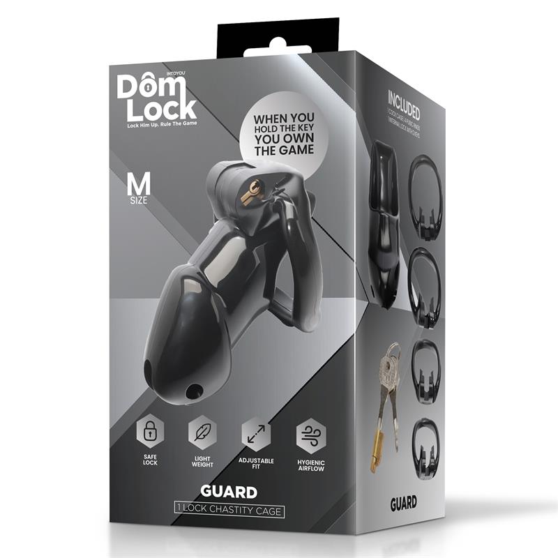 DOMLOCK - GUARD CHASTITY CAGE WITH INTERNAL LOCK SIZE M