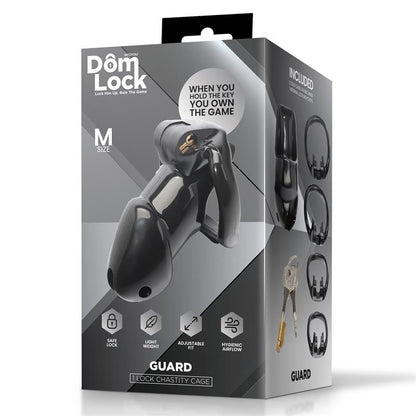 DOMLOCK - GUARD CHASTITY CAGE WITH INTERNAL LOCK SIZE M