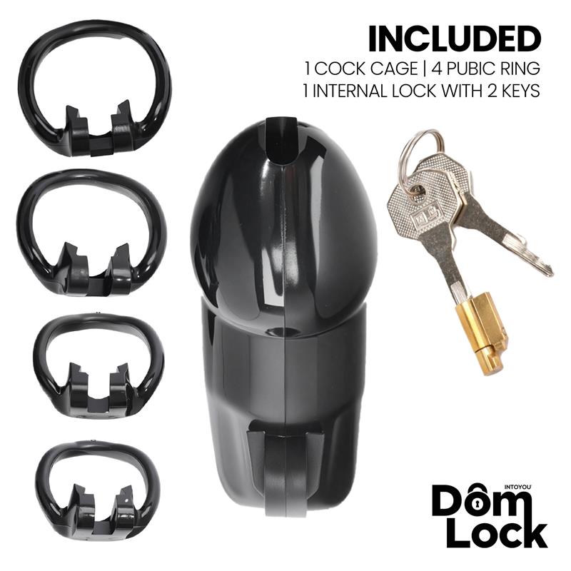 DOMLOCK - GUARD CHASTITY CAGE WITH INTERNAL LOCK SIZE M