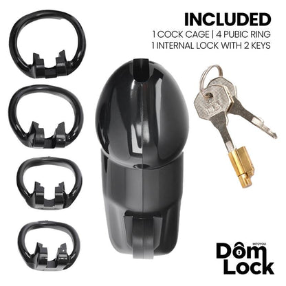 DOMLOCK - GUARD CHASTITY CAGE WITH INTERNAL LOCK SIZE M