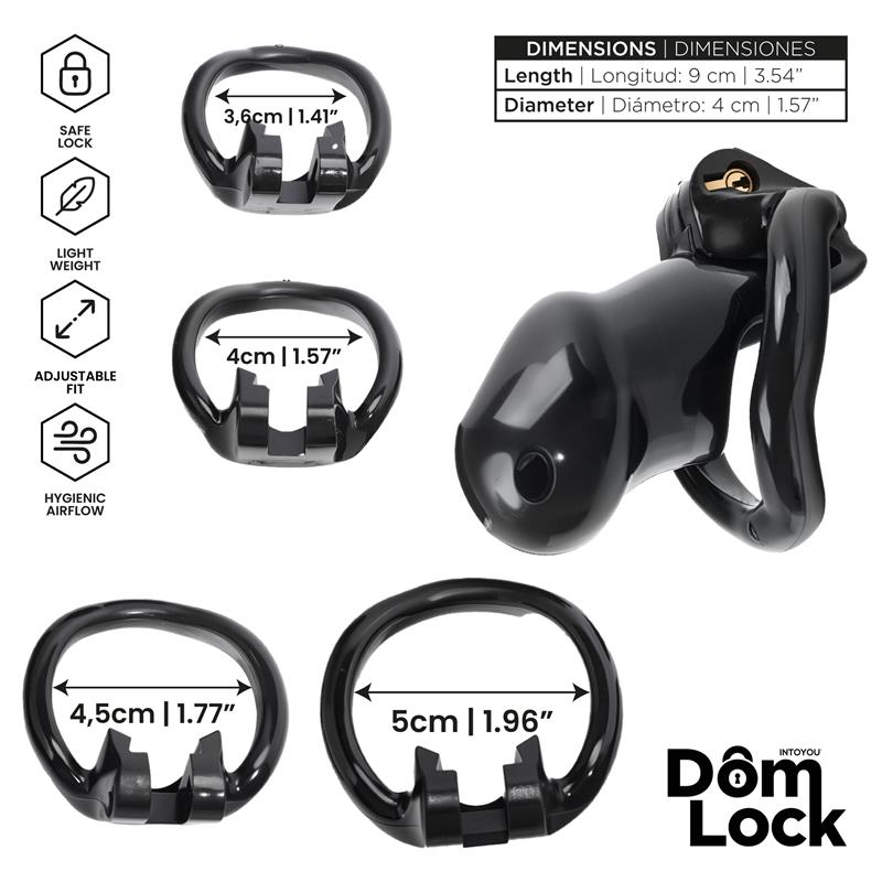 DOMLOCK - GUARD CHASTITY CAGE WITH INTERNAL LOCK SIZE S