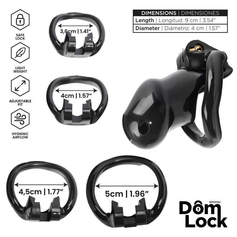DOMLOCK - GUARD CHASTITY CAGE WITH INTERNAL LOCK SIZE S