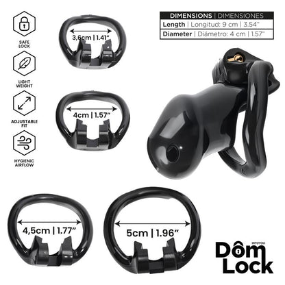 DOMLOCK - GUARD CHASTITY CAGE WITH INTERNAL LOCK SIZE S