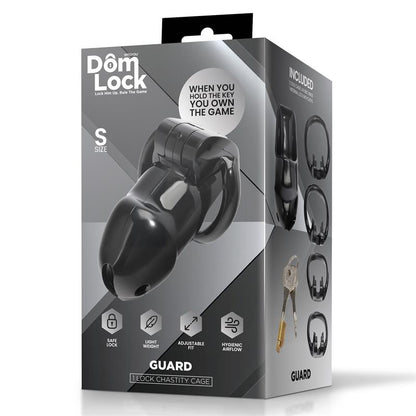DOMLOCK - GUARD CHASTITY CAGE WITH INTERNAL LOCK SIZE S