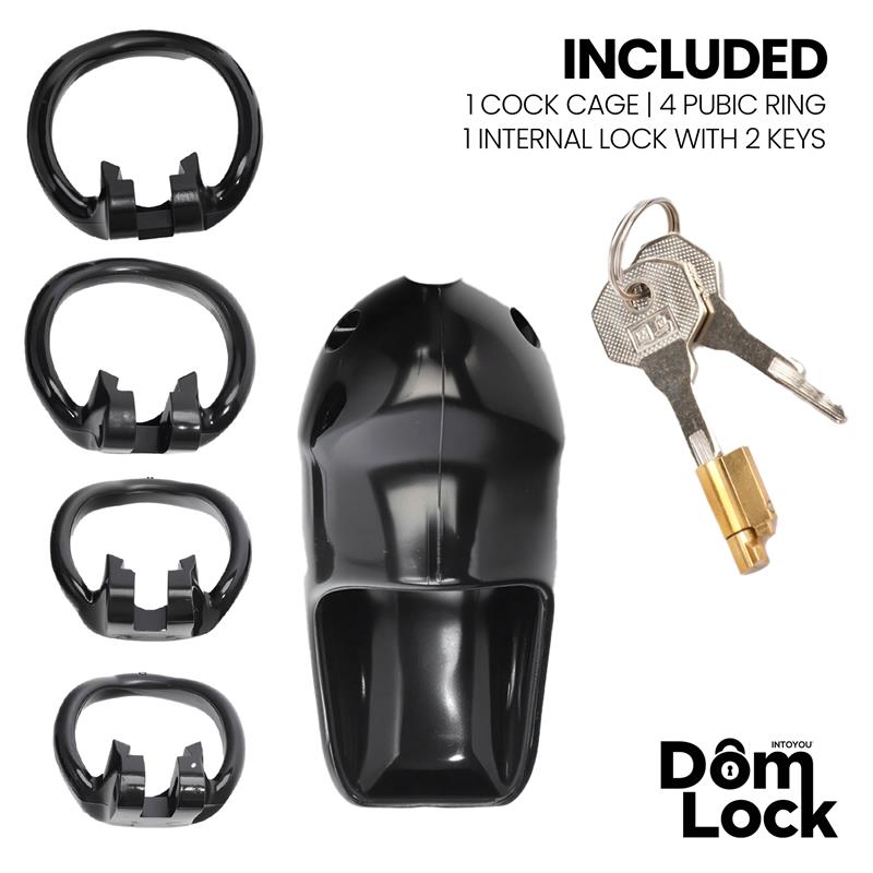 DOMLOCK - GUARD CHASTITY CAGE WITH INTERNAL LOCK SIZE S
