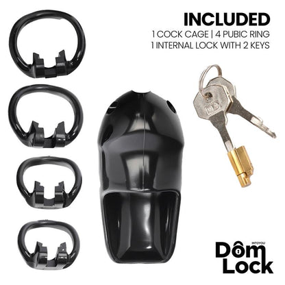 DOMLOCK - GUARD CHASTITY CAGE WITH INTERNAL LOCK SIZE S