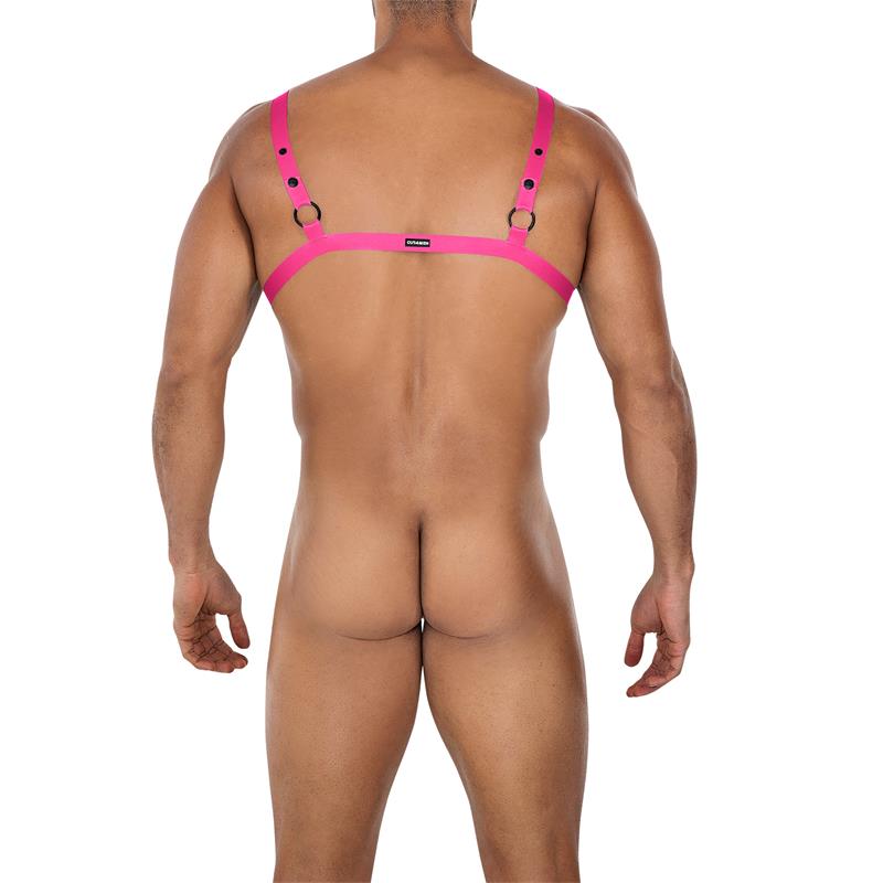 CUT4MEN - HARNAIS CROISÉ À ANNEAU H4RNESS04-C ROSE VIF TAILLE UNIQUE
