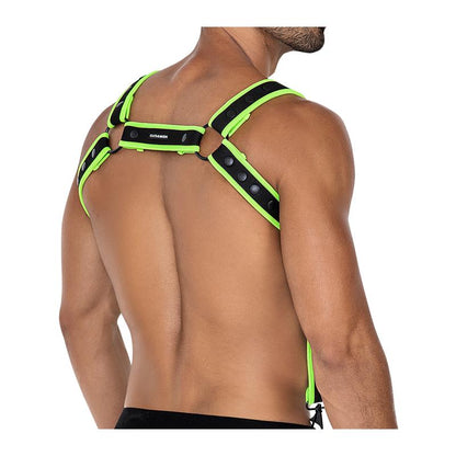 CUT4MEN - H4RNESS05 CHEST HARNESS NEON GREEN ONE SIZE