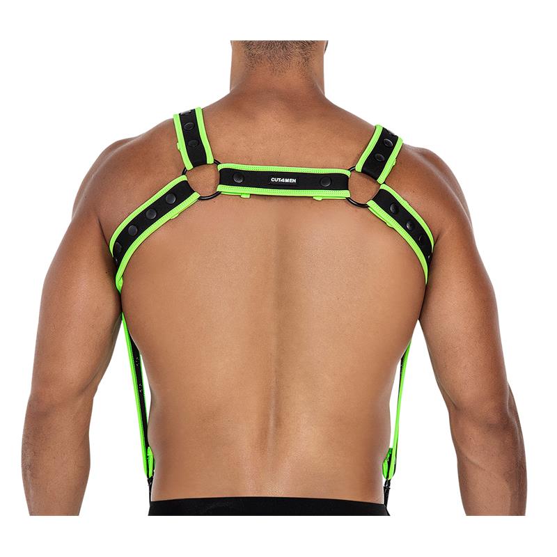 CUT4MEN - HARNAIS DE POITRINE H4RNESS05 VERT NÉON TAILLE UNIQUE