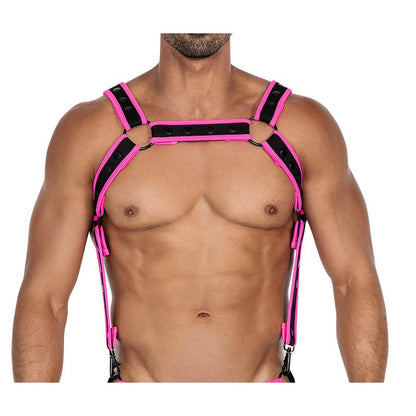 CUT4MEN - H4RNESS05 ARNÉS DE PECHO NEON HOTPINK TALLA ÚNICA