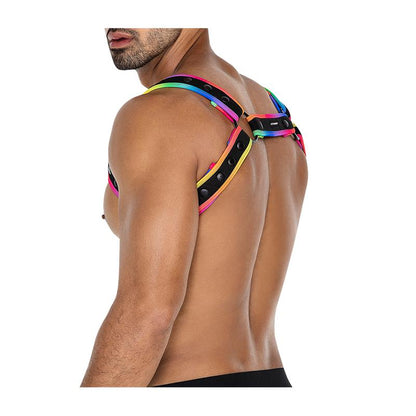 CUT4MEN - H4RNESS05 CHEST HARNESS NEON MULTICOLOR ONE SIZE