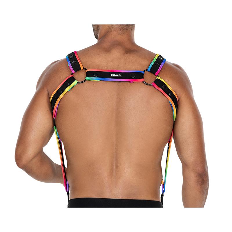 CUT4MEN - H4RNESS05 CHEST HARNESS NEON MULTICOLOR ONE SIZE