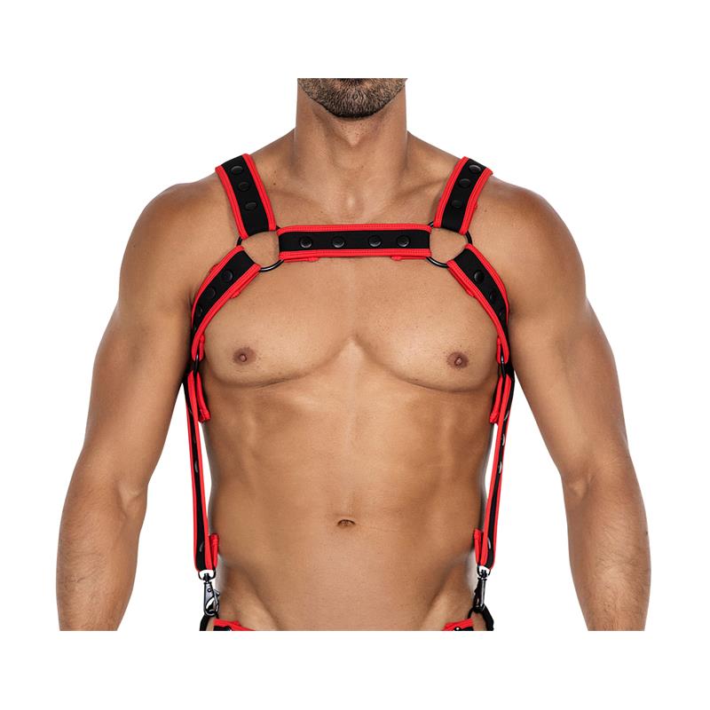 CUT4MEN - H4RNESS05 CHEST HARNESS NEON RED ONE SIZE