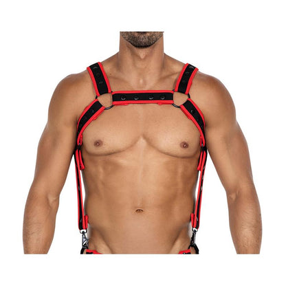 CUT4MEN - H4RNESS05 CHEST HARNESS NEON RED ONE SIZE