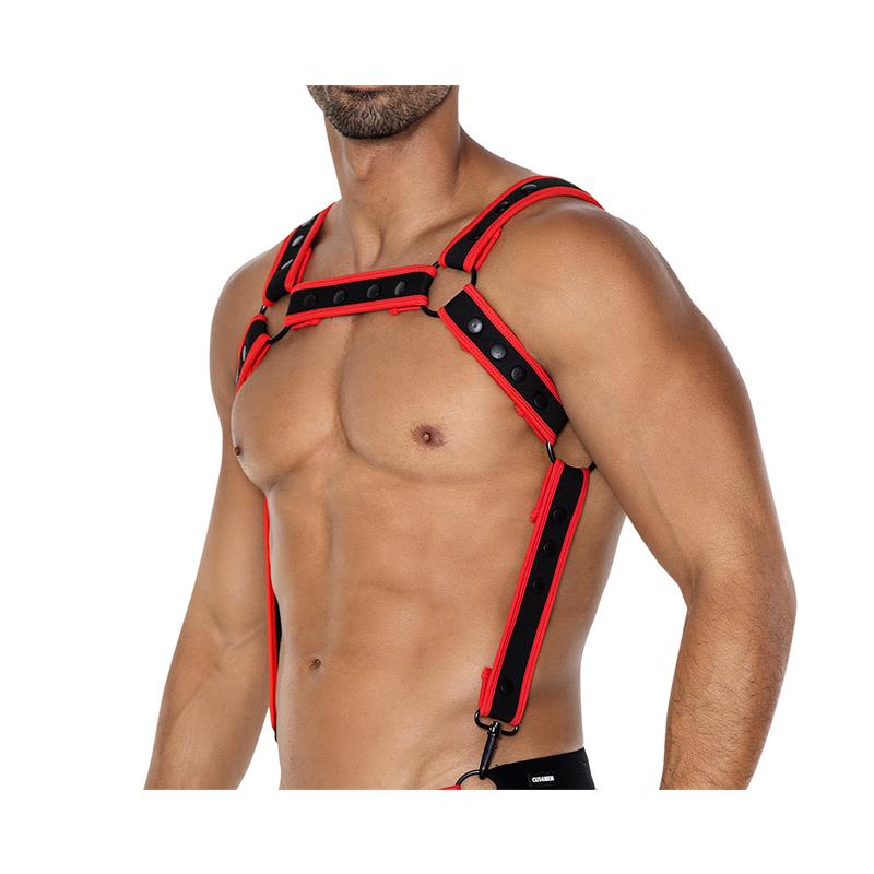 CUT4MEN - H4RNESS05 CHEST HARNESS NEON RED ONE SIZE