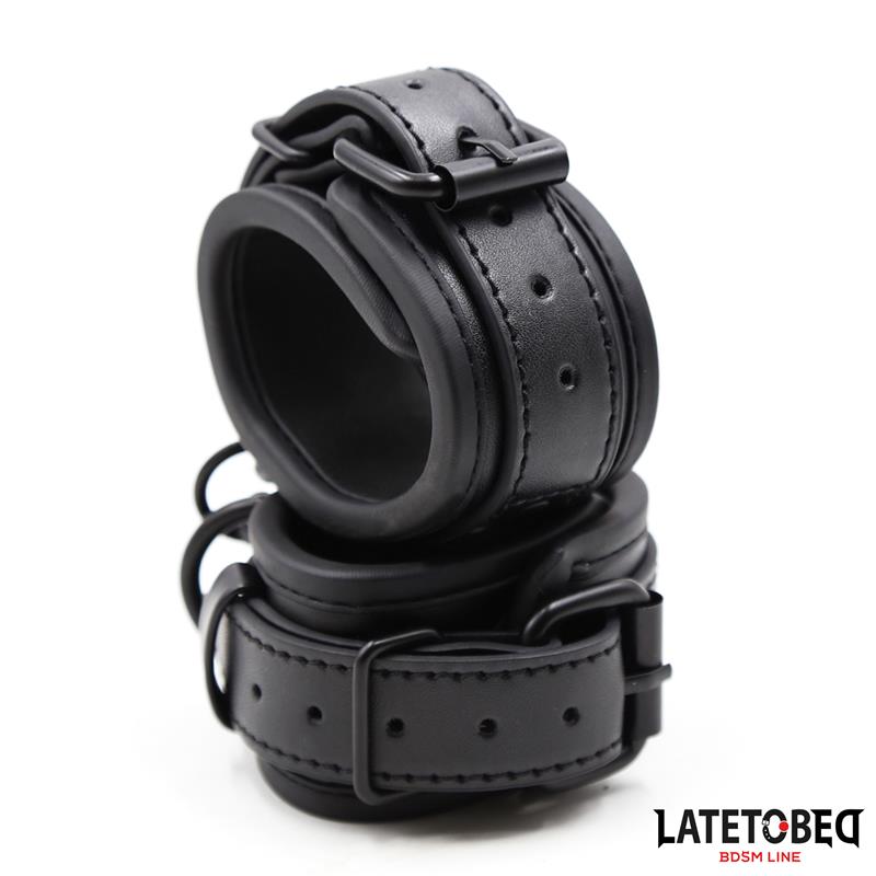 LATETOBED BDSM LINE - HANDCUFFS ADJUSTABLE NEOPRENE BLACK