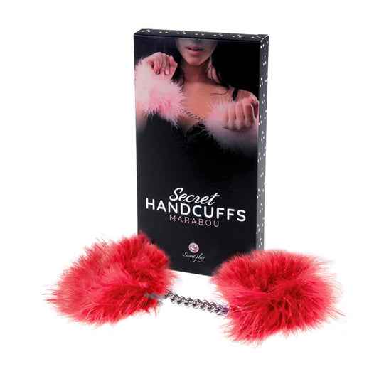 SECRET PLAY - HANDCUFFS WITH MARABOU RED
